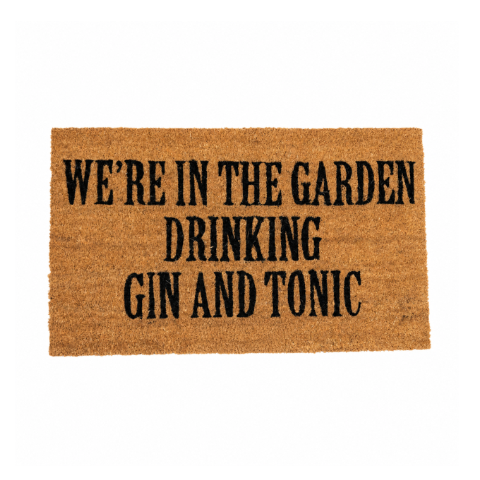 Dørmåtte med gin og tonic-citat