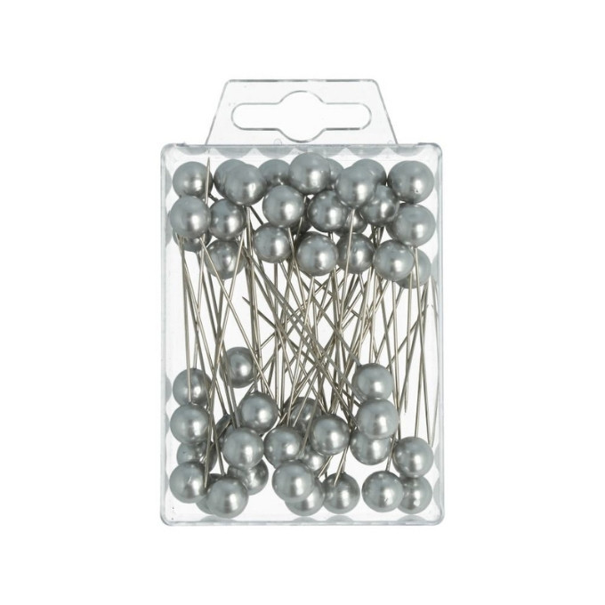 Hattenåle 10 mm 60 mm 50 stks (Sølv)