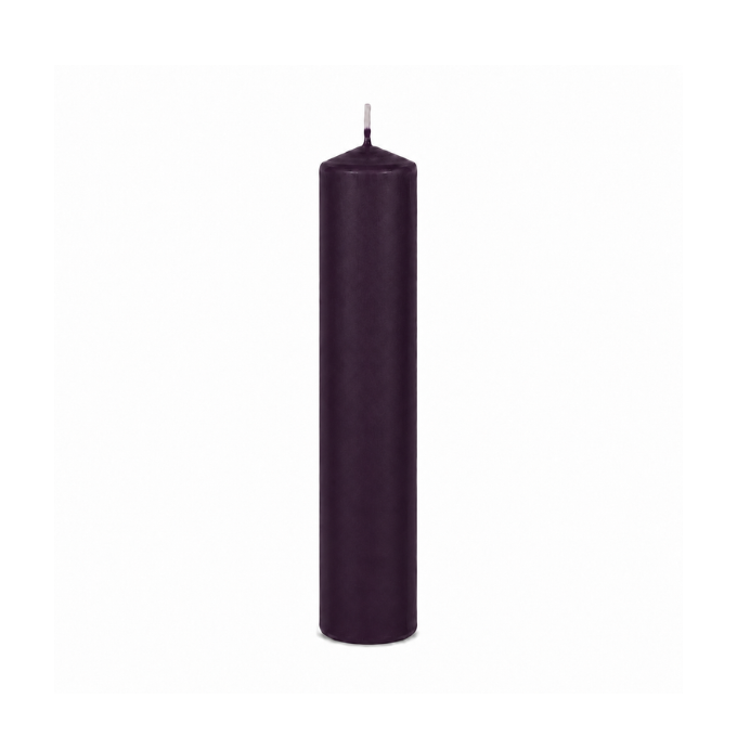 Auberginefarvet overdyppet bloklys (5 x 25 cm)