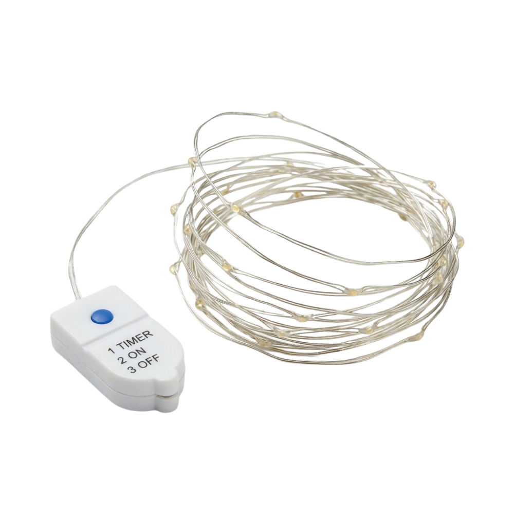 LED lyskæde 2 m - 20 LED (med timer)