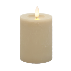 LED bloklys 7,5x10 cm sand 3D flamme