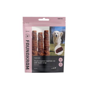 Faunakram Ristet Tyggerulle m. oksehud og and – 13 cm (170 g)