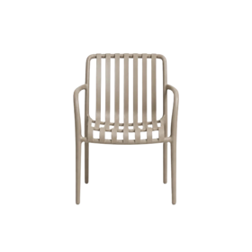 Plastikstol m. armlæn (Cappuccino)