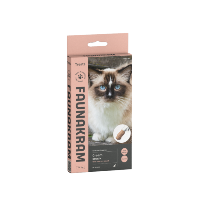 Faunakram Cream Snack m. laks og kylling (7x15 g)