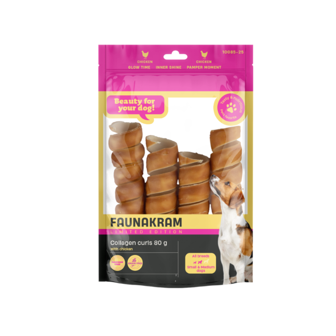 Faunakram kollagen curls med kylling (80 g)
