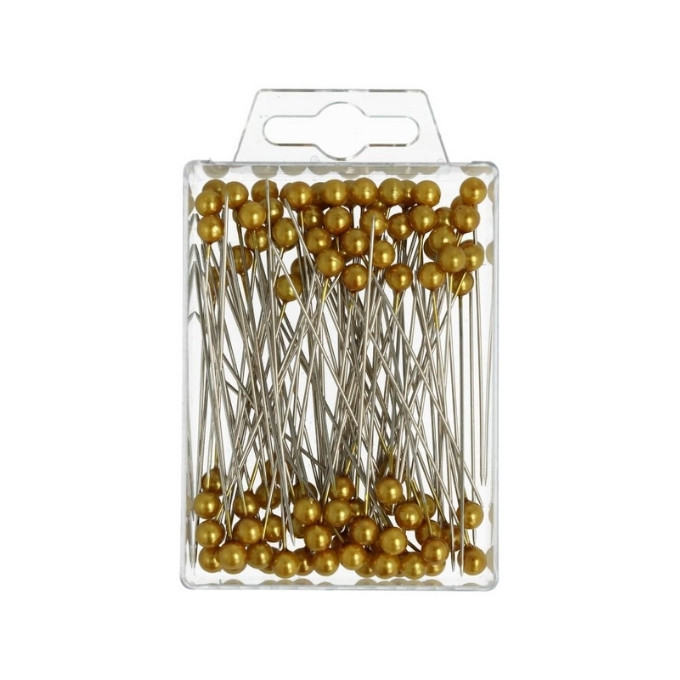Hattenåle 6 mm 65 mm 100 stks (Guld)
