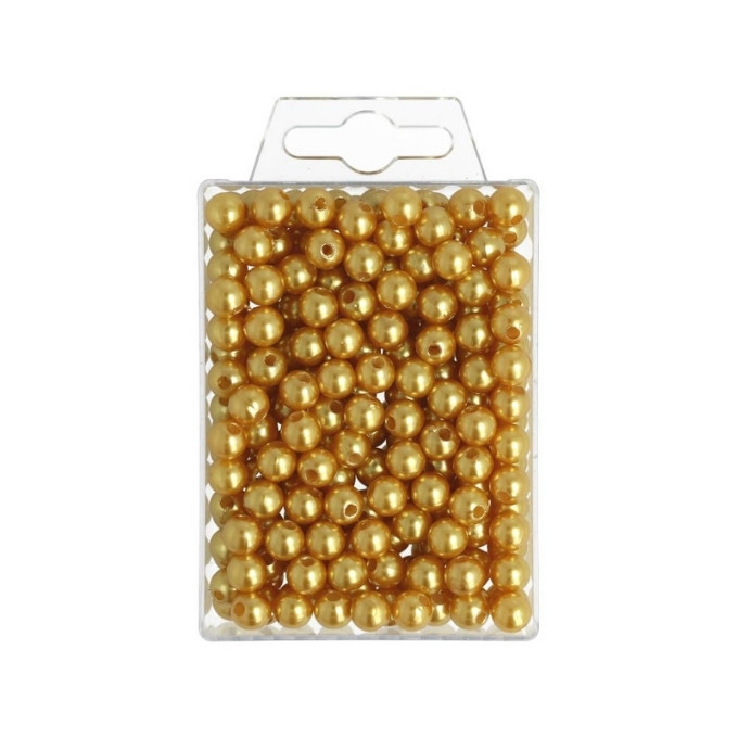 Deko perler 8 mm 250 stks. (Guld)