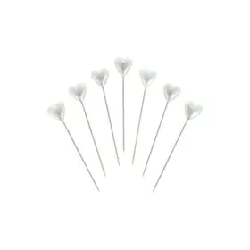 Hjertenåle 10 mm 55 mm 40 stks (Hvid)