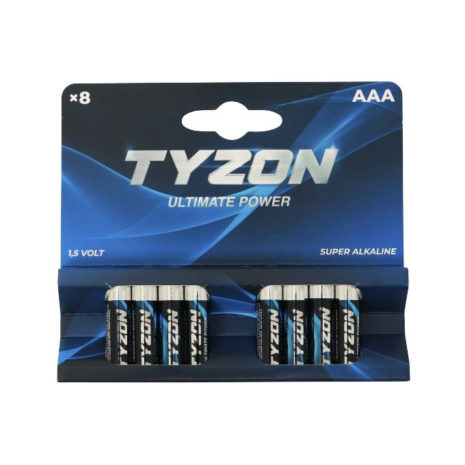 Tyzon batteri AAA 1,5V Alkaline 8 stk