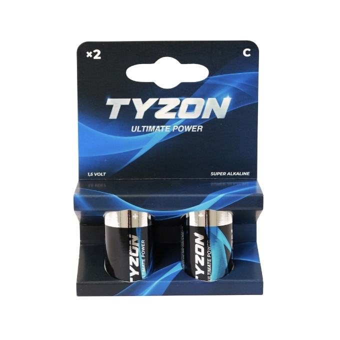 Tyzon batteri C 1,5V Super Alkaline 2 stk
