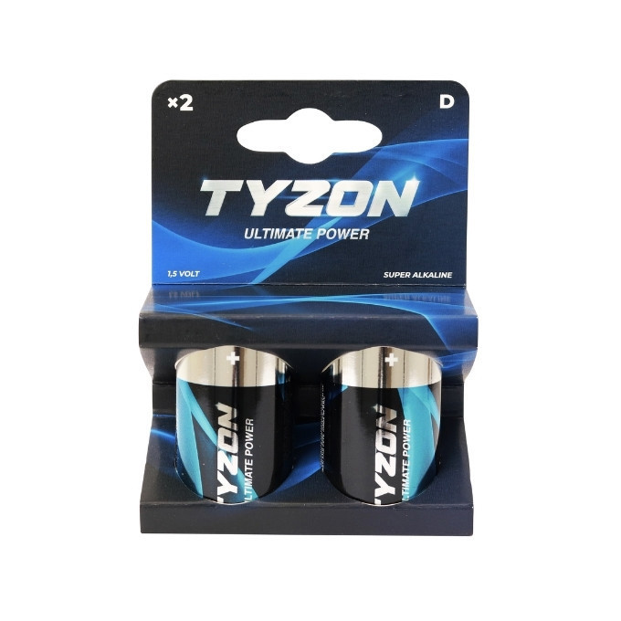 Tyzon batteri D 1,5V Super Alkaline 2 stk
