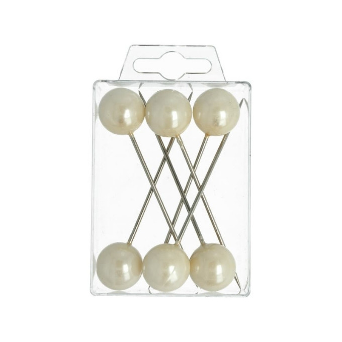 Hattenåle 20 mm 90 mm 6 stks (Champagne)